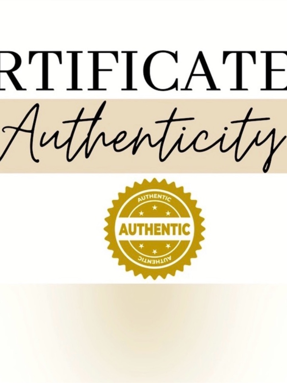Optional Third-Party Certificate of Authenticity (COA)